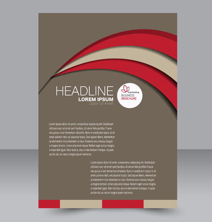 Abstract flyer design background. Brochure template. Can be used for magazine cover, business mockup, education, presentation, report. Red and brown color.のイラスト素材