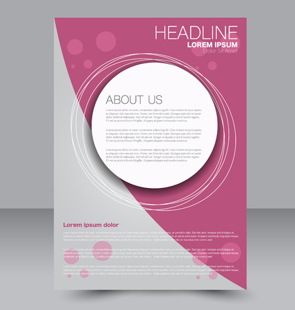 Abstract flyer design background. Brochure template. Can be used for magazine cover, business mockup, education, presentation, report. Pink color.のイラスト素材