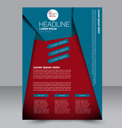 Abstract flyer design background. Brochure template. Can be used for magazine cover, business mockup, education, presentation, report. Red and blue color.のイラスト素材