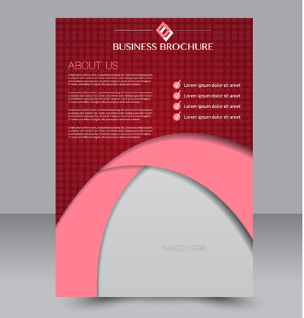 Abstract flyer design background. Brochure template. To be used for magazine cover, business mockup, education, presentation, report.  Red color.のイラスト素材