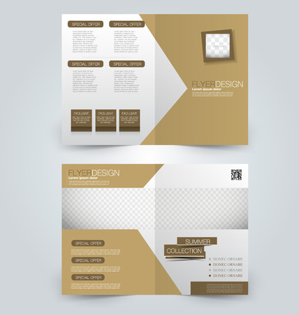 Abstract flyer design background. Brochure template. Can be used for magazine cover, business mockup, education, presentation, report. Brown color.のイラスト素材