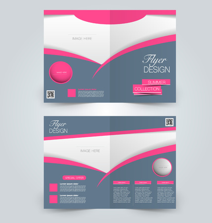 Abstract flyer design background. Brochure template. Can be used for magazine cover, business mockup, education, presentation, report. Pink and grey color.のイラスト素材