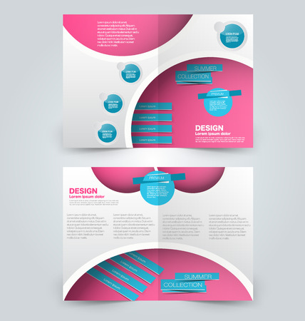 Abstract flyer design background. Brochure template. Can be used for magazine cover, business mockup, education, presentation, report. Blue and pink color.のイラスト素材