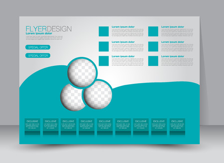 Flyer, brochure, magazine cover template design landscape orientation for education, presentation, website. Green color. Editable vector illustration.のイラスト素材