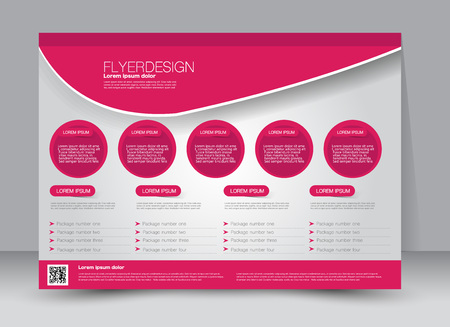 Flyer, brochure, magazine cover template design landscape orientation for education, presentation, website. Pink color. Editable vector illustration.のイラスト素材