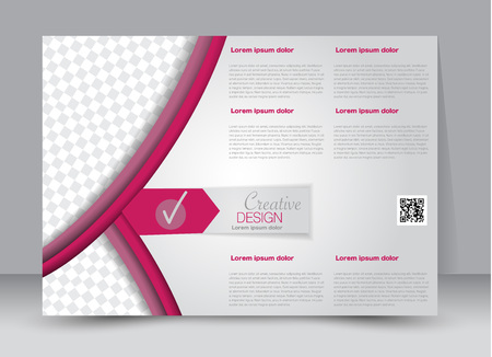 Flyer, brochure, billboard template design landscape orientation for education, presentation, website. Pink color. Editable vector illustration.のイラスト素材