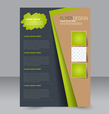 Abstract flyer design background. Brochure template. To be used for magazine cover, business mockup, education, presentation, report. Green and brown color.のイラスト素材