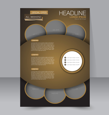 Abstract flyer design background. Brochure template. To be used for magazine cover, business mockup, education, presentation, report. Brown color.のイラスト素材