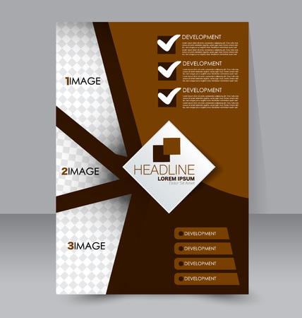 Abstract flyer design background. Brochure template. To be used for magazine cover, business mockup, education, presentation, report. Brown color.のイラスト素材