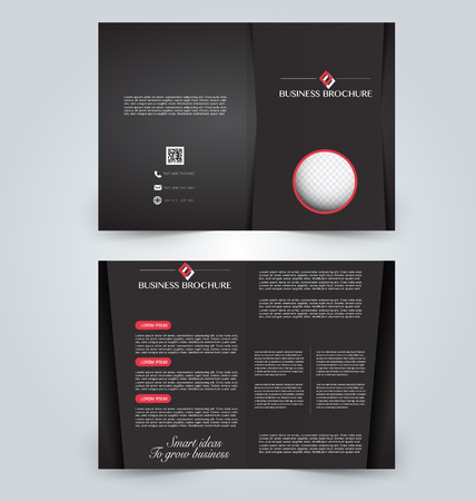 Abstract flyer design background. Brochure template. Can be used for magazine cover, business mockup, education, presentation, report. Black and red color.のイラスト素材