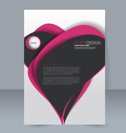 Abstract flyer design background. Brochure template. For magazine cover, business mockup, education, presentation, report. Vector illustration. Black and pink color.のイラスト素材