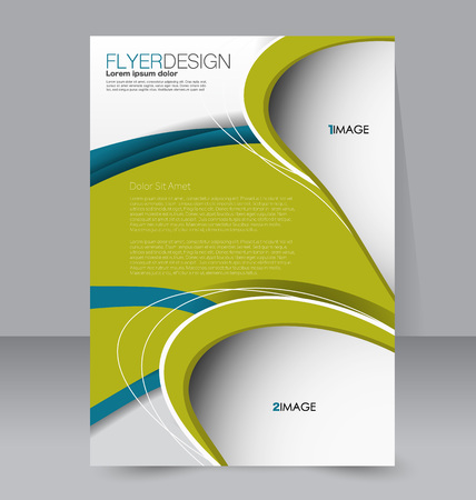 Abstract flyer design background. Brochure template. For magazine cover, business mockup, education, presentation, report. Vector illustration. Blue and green color.のイラスト素材