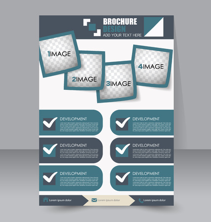 Abstract flyer design background. Brochure template. To be used for magazine cover, business mockup, education, presentation, report.  Blue color.のイラスト素材