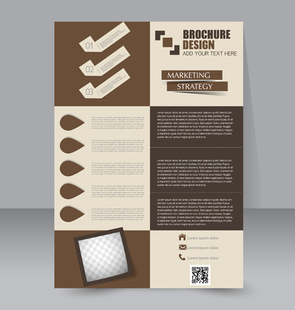 Abstract flyer design background. Brochure template. To be used for magazine cover, business mockup, education, presentation, report.  Brown color.のイラスト素材