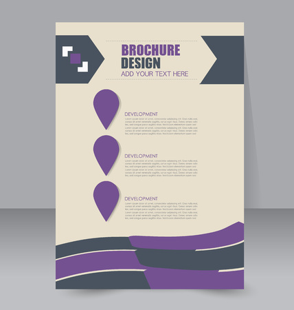 Abstract flyer design background. Brochure template. For magazine cover, business mockup, education, presentation, report. Vector illustration. Purple color.のイラスト素材