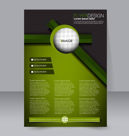 Abstract flyer design background. Brochure template. For magazine cover, business mockup, education, presentation, report.  Green color. Vector illustration.のイラスト素材