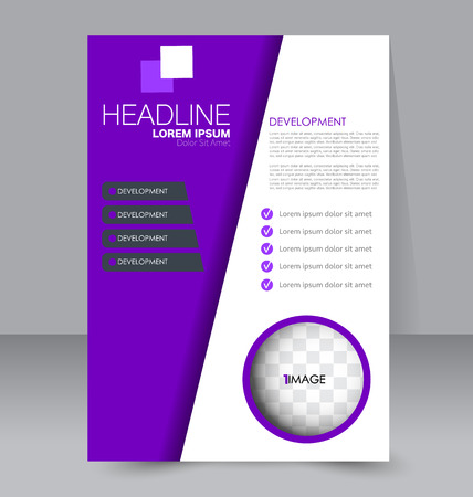 Abstract flyer design background. Brochure template. To be used for magazine cover, business mockup, education, presentation, report.  Purple color.のイラスト素材