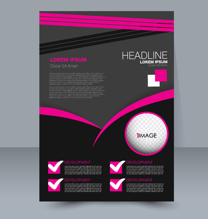 Abstract flyer design background. Brochure template. For magazine cover business mockup education presentation report. illustration. Pink and black color.の写真素材