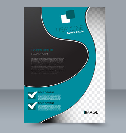 Abstract flyer design background. Brochure template. For magazine cover business mockup education presentation report. illustration. Blue and black color.の写真素材