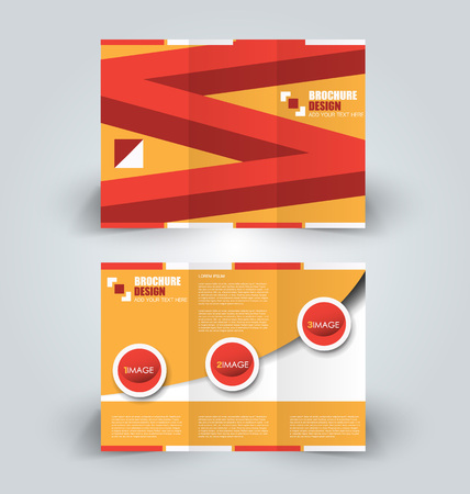 Brochure mock up design template for business, education, advertisement. Trifold booklet editable printable vector illustration.のイラスト素材