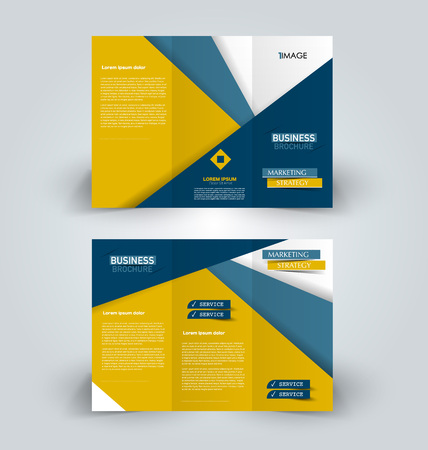 Brochure template. Business trifold flyer.  Creative design trend for professional corporate style.のイラスト素材