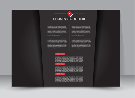 Flyer, brochure, billboard template design landscape orientation for education, presentation, website. Black and red color. Editable vector illustration.のイラスト素材
