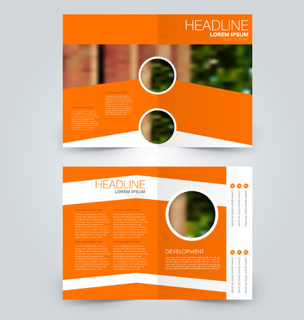 Abstract flyer design background. Brochure template. Can be used for magazine cover, business mockup, education, presentation, report. Orange color.のイラスト素材