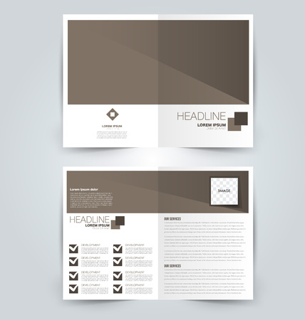 Abstract flyer design background. Brochure template. Can be used for magazine cover, business mockup, education, presentation, report. Brown color.のイラスト素材
