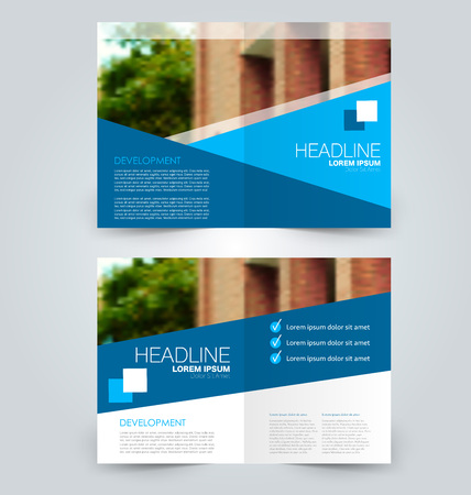 Abstract flyer design background. Brochure template. Can be used for magazine cover, business mockup, education, presentation, report. Blue color.のイラスト素材