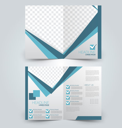 Abstract flyer design background. Brochure template. Can be used for magazine cover, business mockup, education, presentation, report. Blue color.のイラスト素材