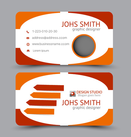 Business card. Design set template for company corporate style. Vector illustration.のイラスト素材
