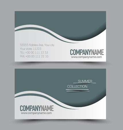 Business card design set template for company corporate style. Green color. Vector illustration.のイラスト素材