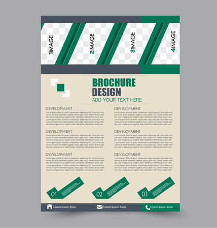 Business brochure template. Flyer design. Annual report cover. Booklet for education, advertisement, presentation, magazine page. a4 size vector illustration.のイラスト素材