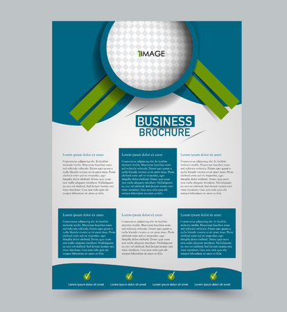 Blue and green flyer vector design template set. Business brochure. Annual report or magazine cover.のイラスト素材