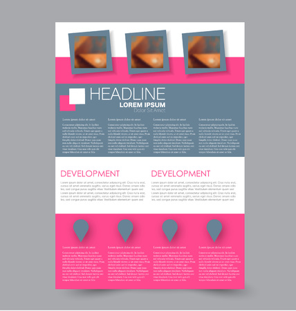 Business brochure template. Flyer design. Annual report cover. Booklet for education, advertisement, presentation, magazine page. A4 size vector illustration.のイラスト素材