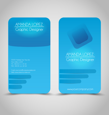 Business card set template. Blue color. Corporate identity vector illustration.のイラスト素材