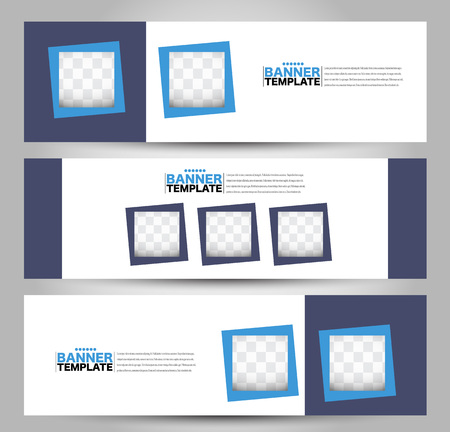 Banner template. Abstract background for design,  business, education, advertisement. Blue color. Vector  illustration.のイラスト素材