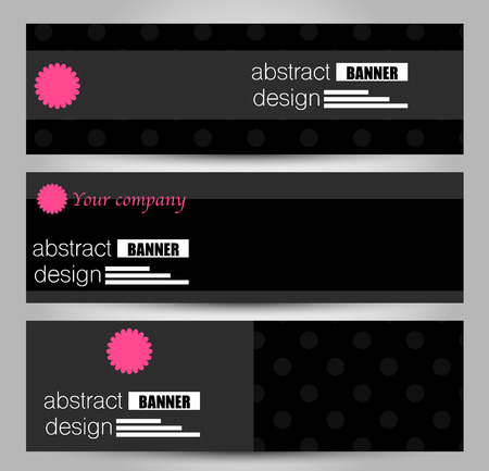 Banner template. Abstract background for design,  business, education, advertisement. Pink and black color. Vector  illustration.のイラスト素材