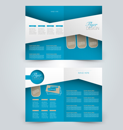 Abstract flyer design background. Brochure template. Can be used for magazine cover, business mockup, education, presentation, report. Blue color.のイラスト素材