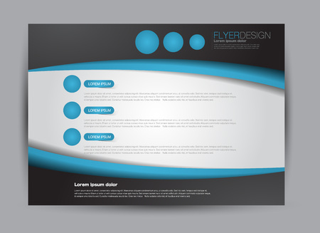 Flyer, brochure, billboard template design landscape orientation for education, presentation, website. Blue and black color. Editable vector illustration.のイラスト素材