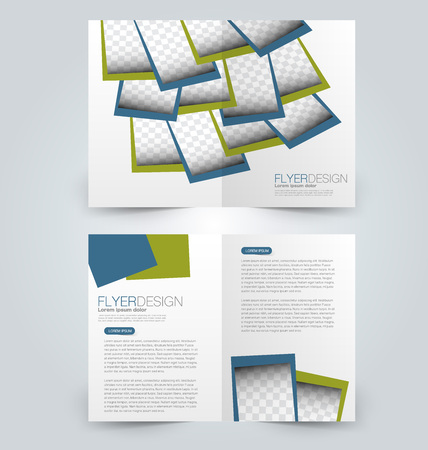 Abstract flyer design background. Brochure template. Can be used for magazine cover, business mockup, education, presentation, report. Green and blue color.のイラスト素材