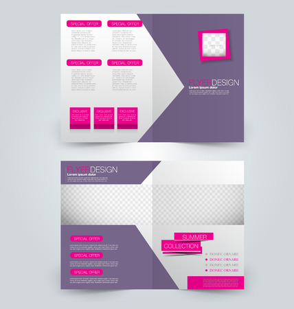 Abstract flyer design background. Brochure template. Can be used for magazine cover, business mockup, education, presentation, report. Pink and purple color.のイラスト素材