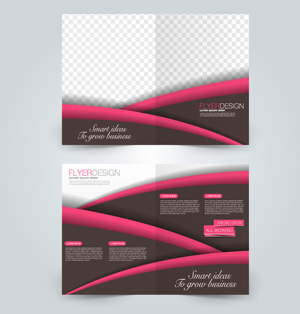 Abstract flyer design background. Brochure template. Can be used for magazine cover, business mockup, education, presentation, report. Brown and pink color.のイラスト素材