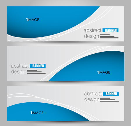 Banner template. Horizontal header. Abstract background for design,  business, education, advertisement. Blue color. Vector  illustration.のイラスト素材