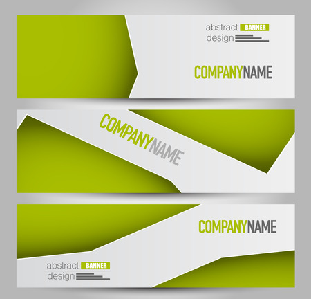 Banner template. Horizontal header. Abstract background for design,  business, education, advertisement. Green color. Vector  illustration.のイラスト素材