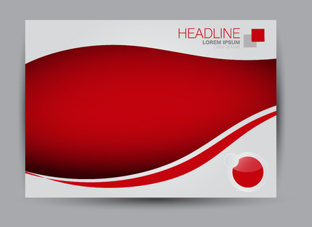 Flyer, brochure, billboard template design landscape orientation for education, presentation, website. Red color. Editable vector illustration.のイラスト素材