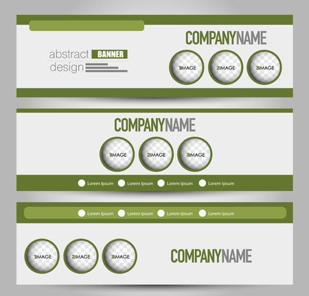 Banner template. Horizontal header. Abstract background for design,  business, education, advertisement. Green color. Vector  illustration.のイラスト素材