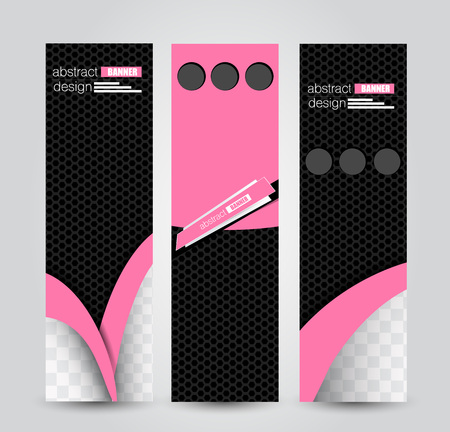 Banner template. Abstract background for design,  business, education, advertisement. Black and pink color. Vector  illustration.のイラスト素材