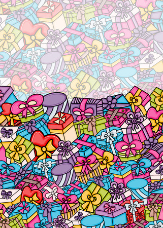 Presents and gift boxes cartoon doodle design.のイラスト素材