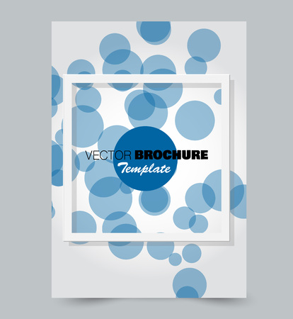 Blue flyer design template. Tech style background. Brochure for business, education, presentation, advertisement. Corporate identity concept. Editable vector illustration.のイラスト素材